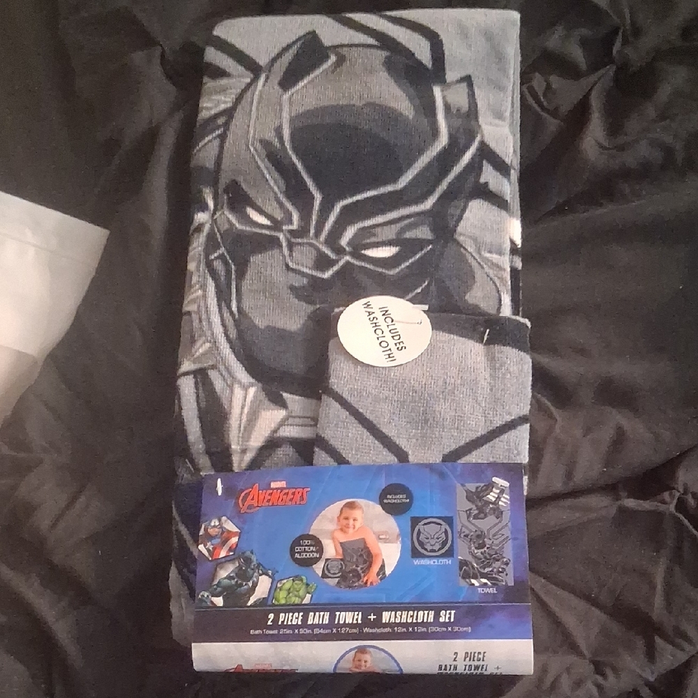 Marvel Black Panther Gray Towel Set